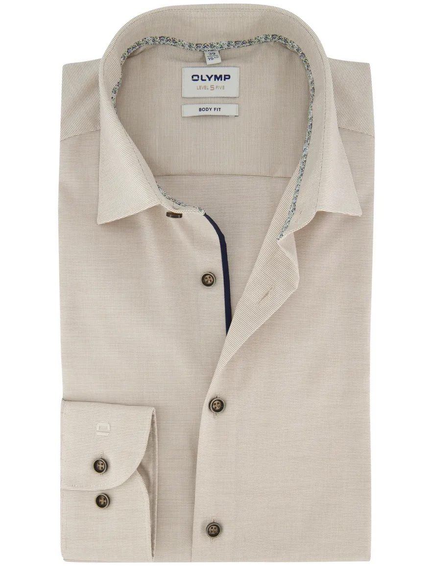 Olymp overhemd beige effen