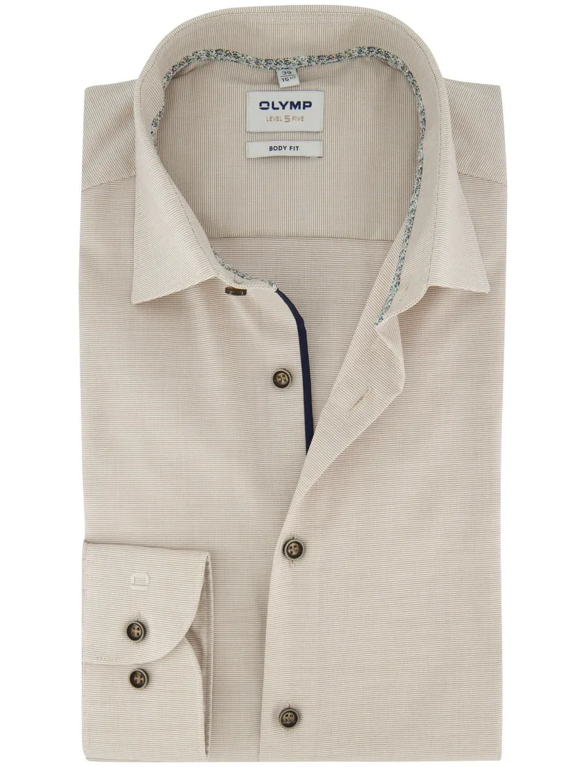 Overhemd Olymp beige slim fit