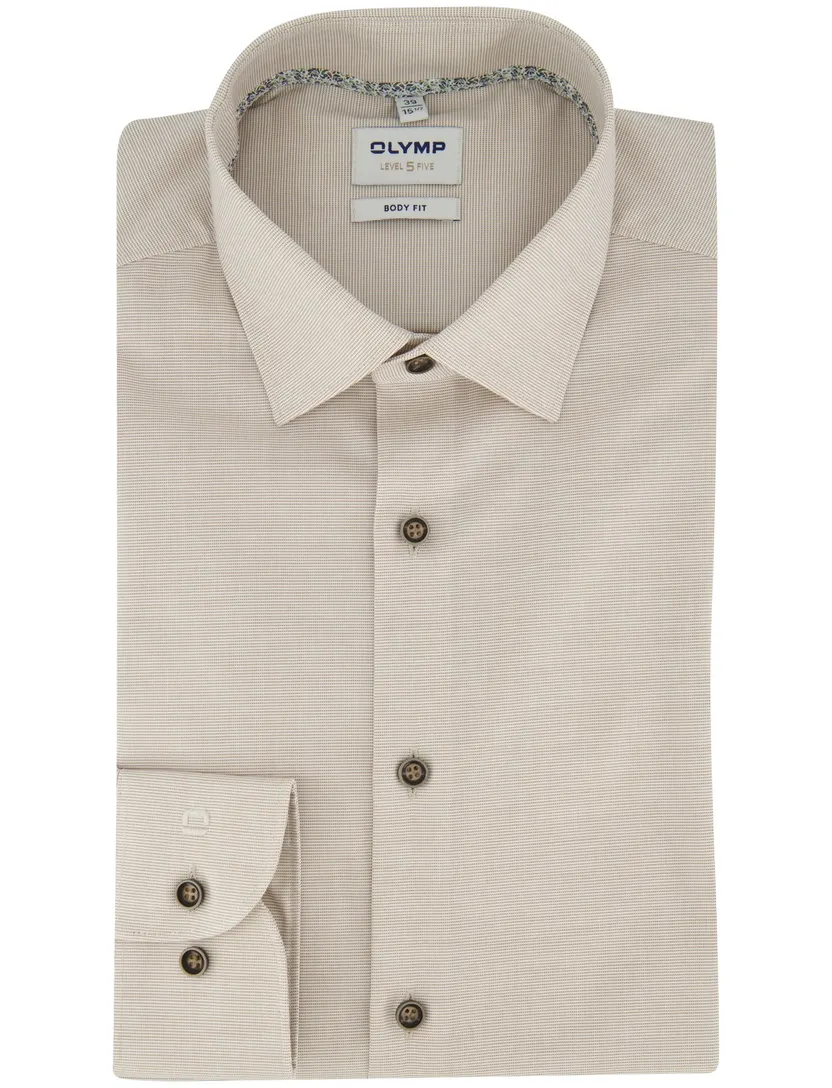 Overhemd Olymp beige slim fit