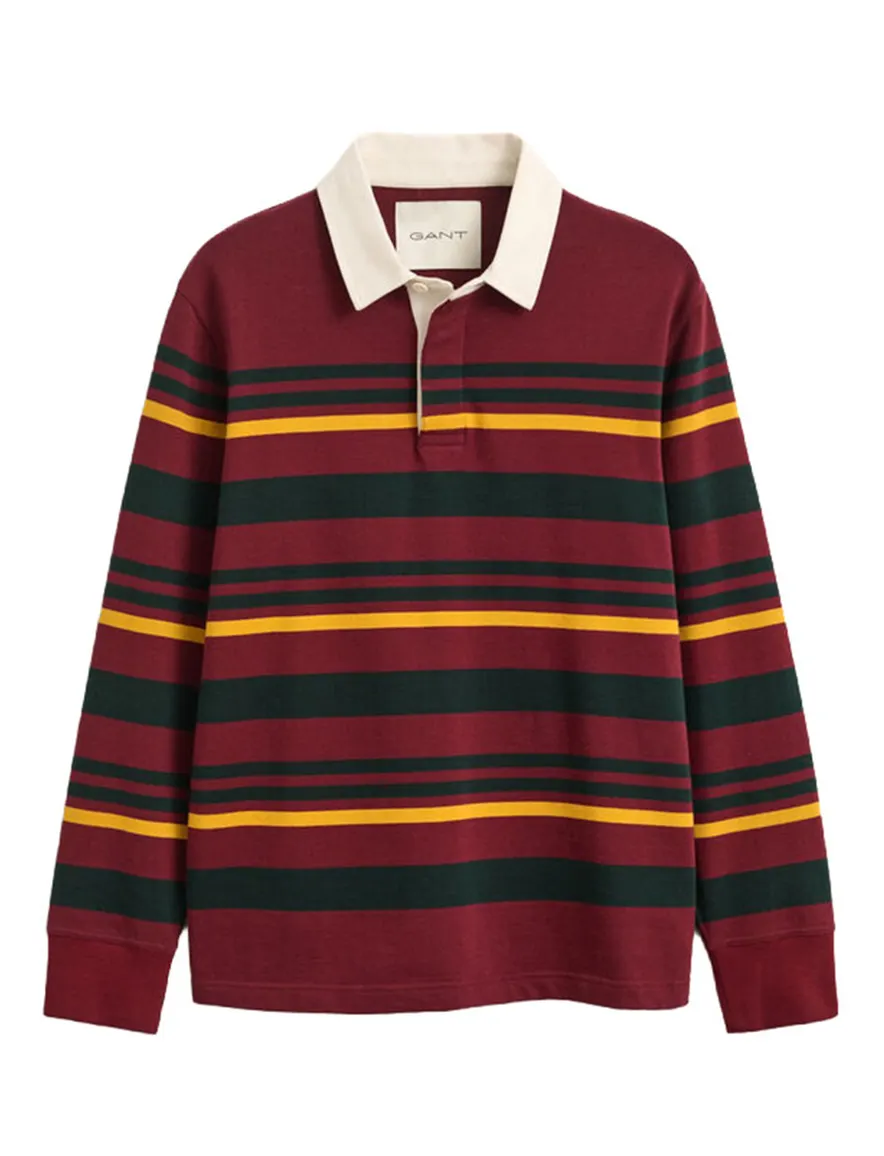 Gant poloshirt bordeaux gestreept