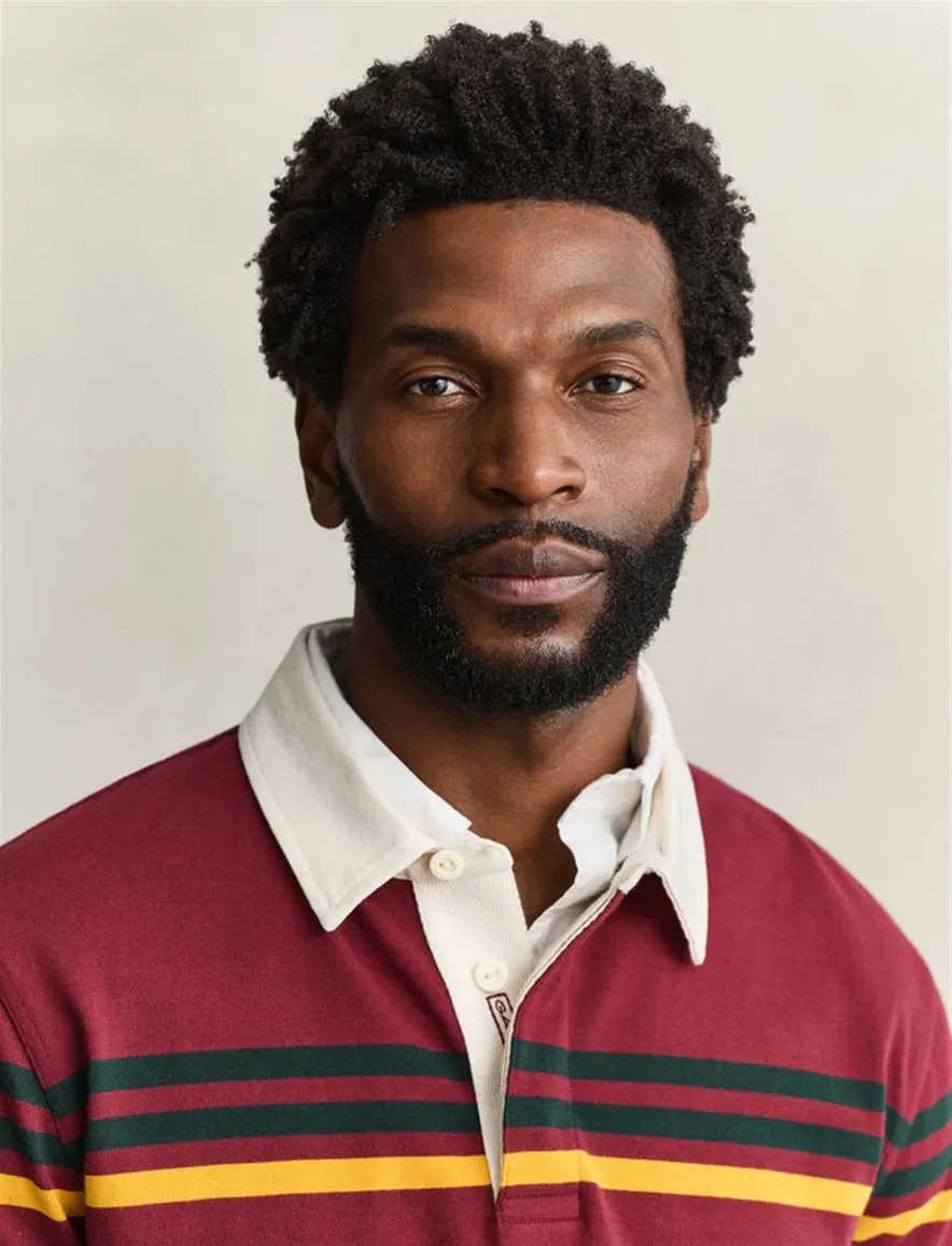 Gant poloshirt bordeaux gestreept