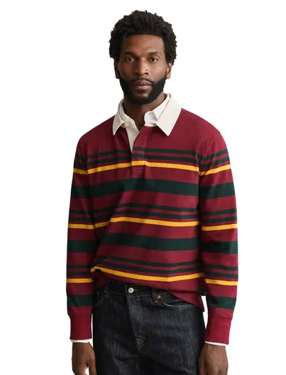 Gant Gant poloshirt bordeaux gestreept