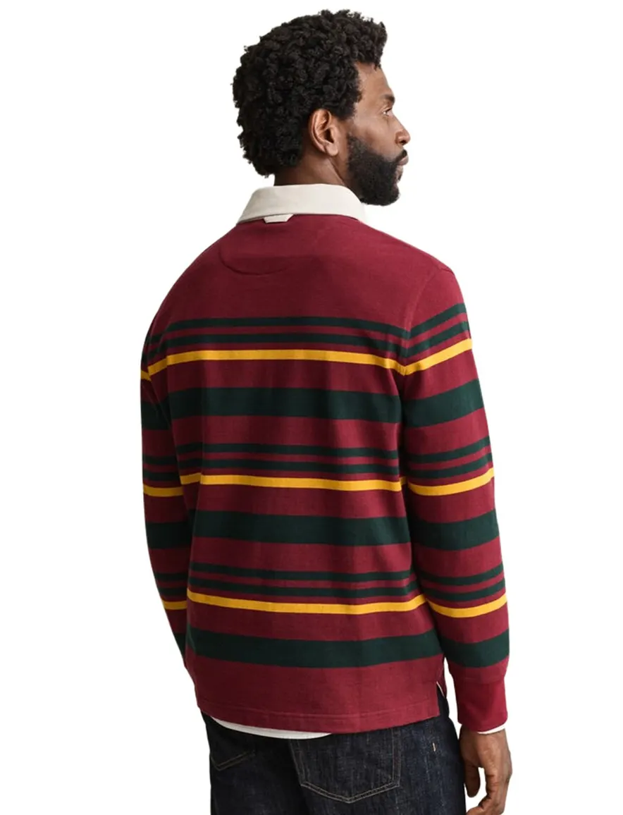 Gant poloshirt bordeaux gestreept