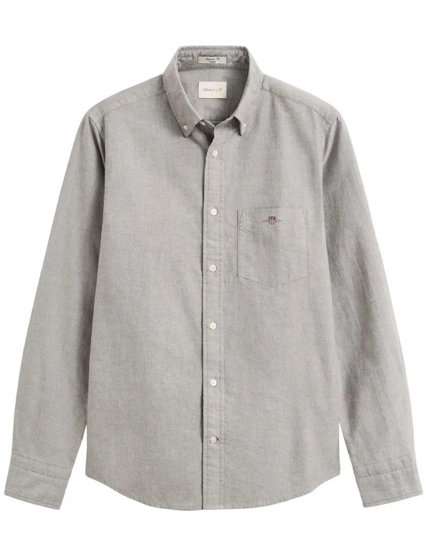 Overhemd Gant Regular Fit grijs