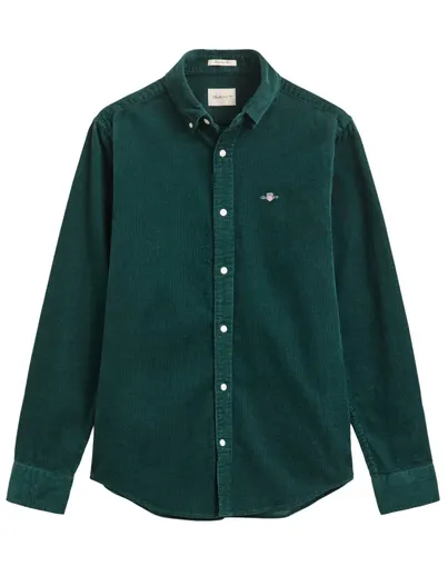 Gant Overhemd Gant Regular Fit groen corduroy