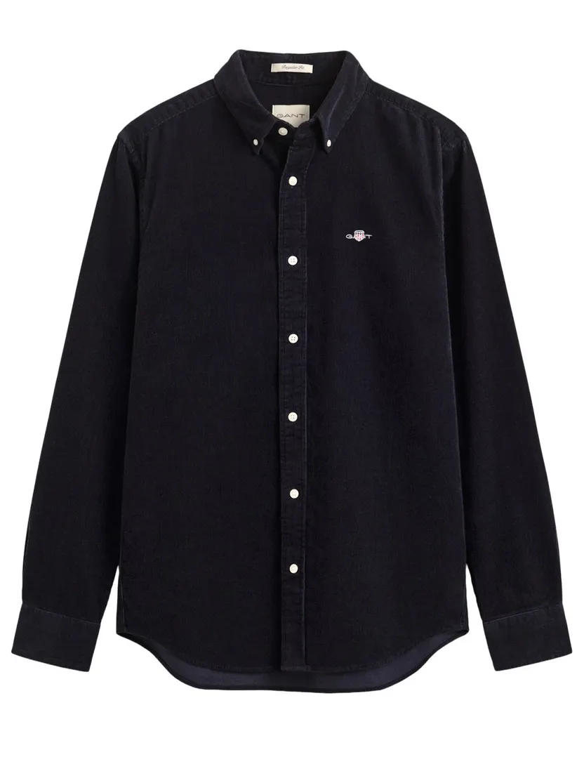Overhemden Gant Regular Fit donkerblauw corduroy