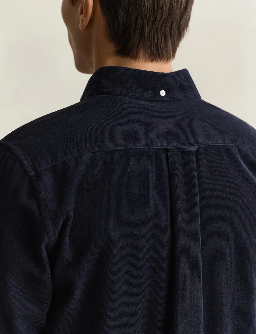 Overhemden Gant Regular Fit donkerblauw corduroy