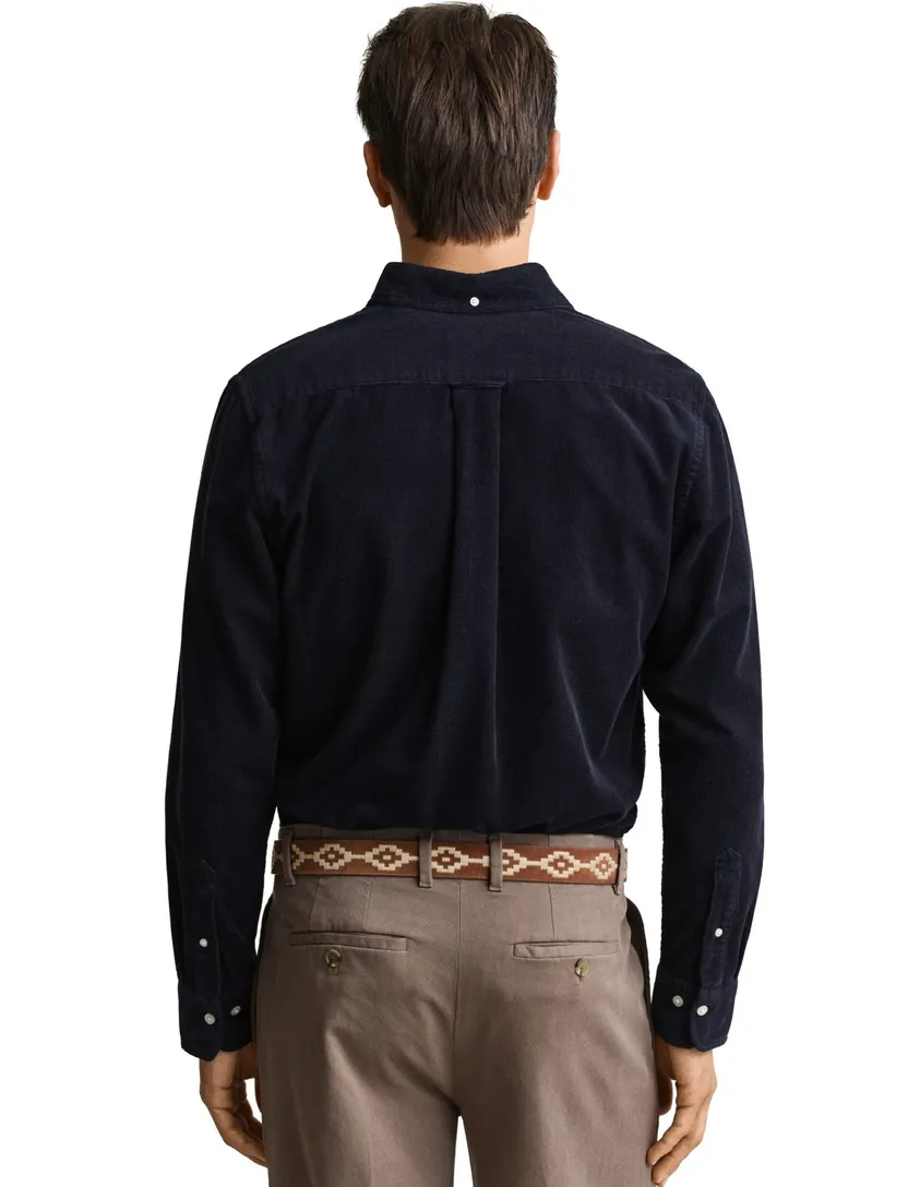 Overhemden Gant Regular Fit donkerblauw corduroy