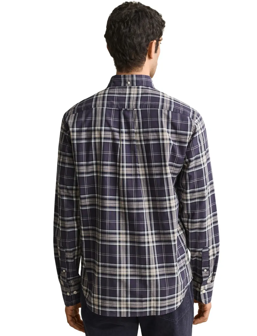Overhemden Gant Regular Fit blauw taupe