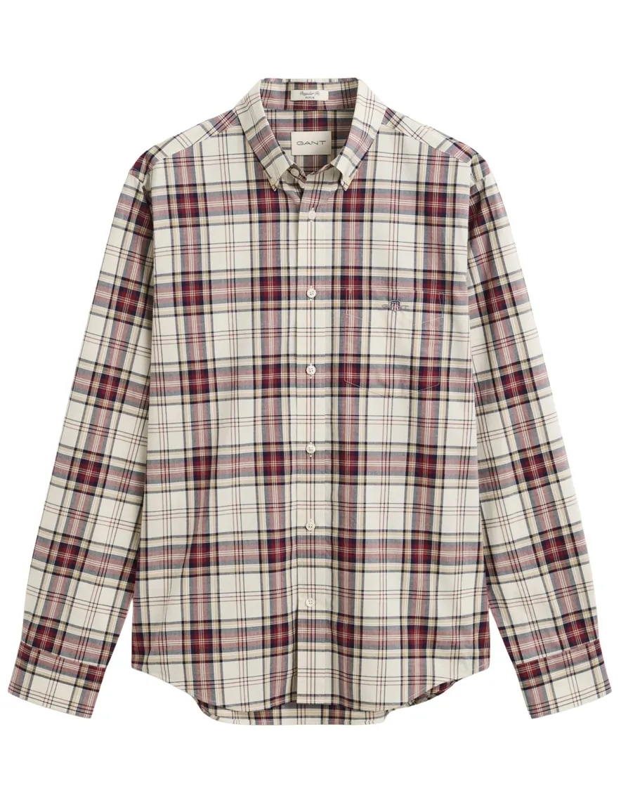 Gant overhemd beige gestreept