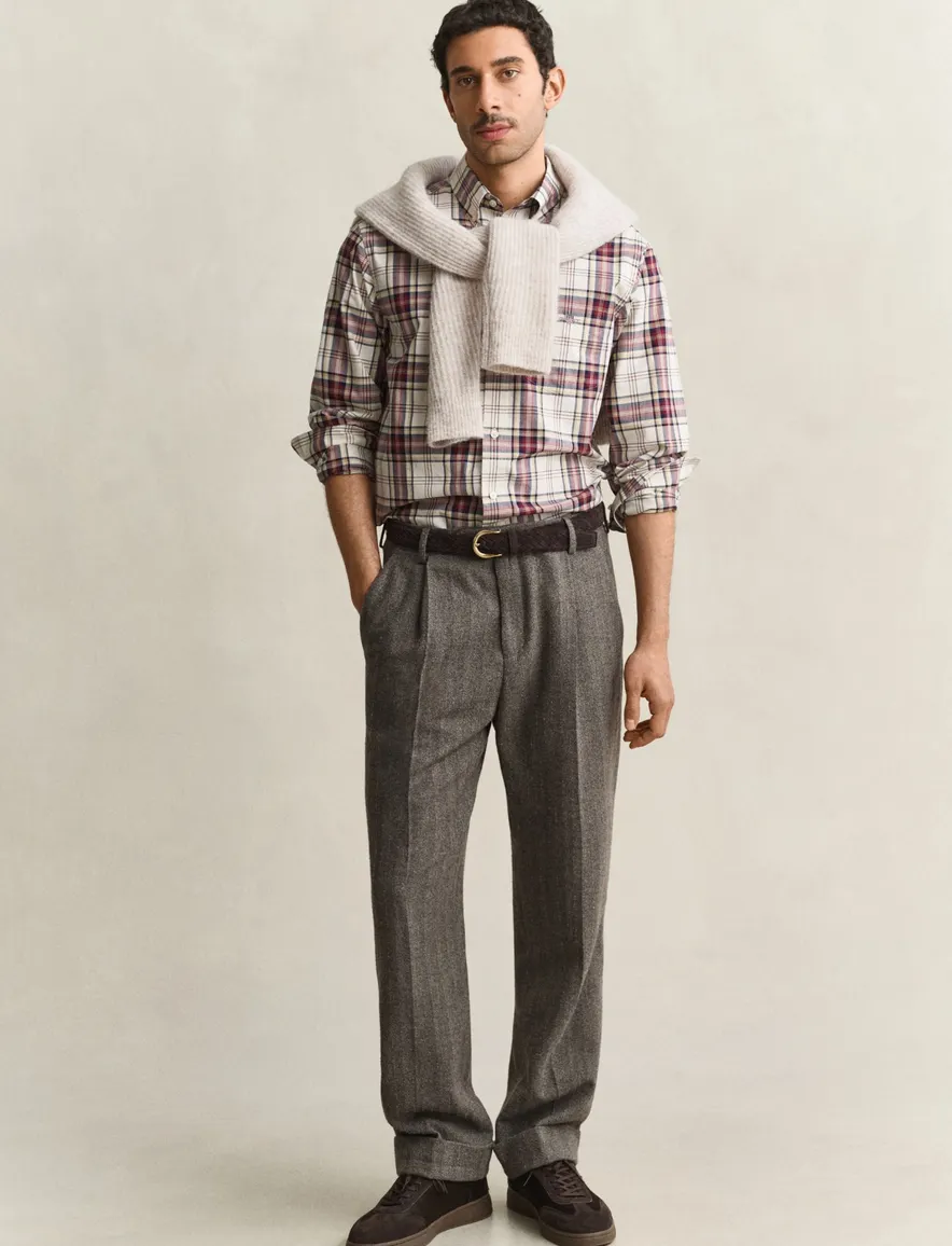 Gant overhemd beige gestreept