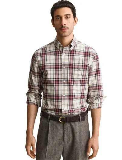 Gant Gant Regular Fit overhemd rood geruit