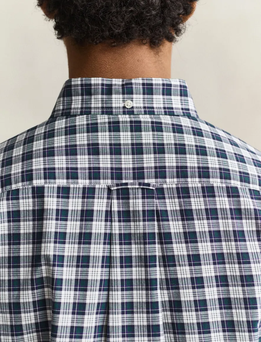 Gant Regular Fit overhemd donkerblauw geruit