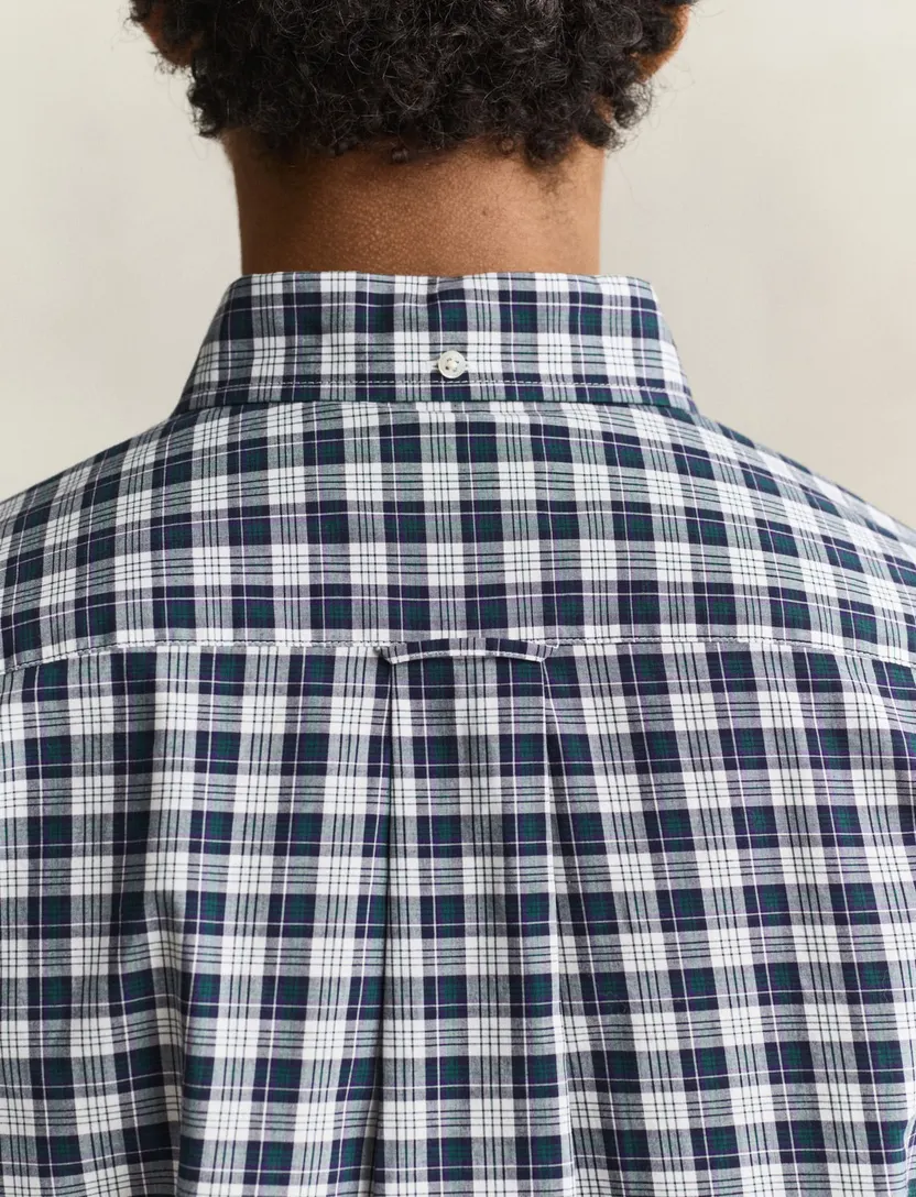 Overhemden Gant Regular Fit donkerblauw geruit
