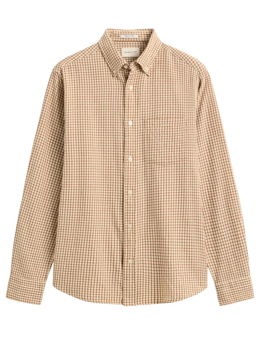 Gant Regular Fit geruit overhemd van Windblown flanel oranje