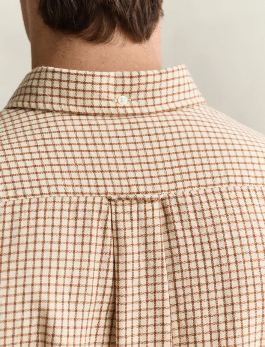 Gant Regular Fit geruit overhemd van Windblown flanel oranje