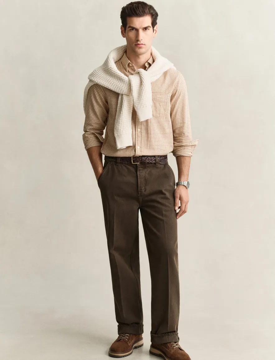 Gant Regular Fit geruit overhemd van Windblown flanel oranje