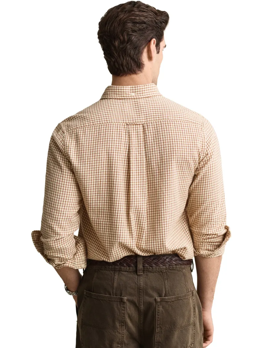Gant Regular Fit geruit overhemd van Windblown flanel oranje
