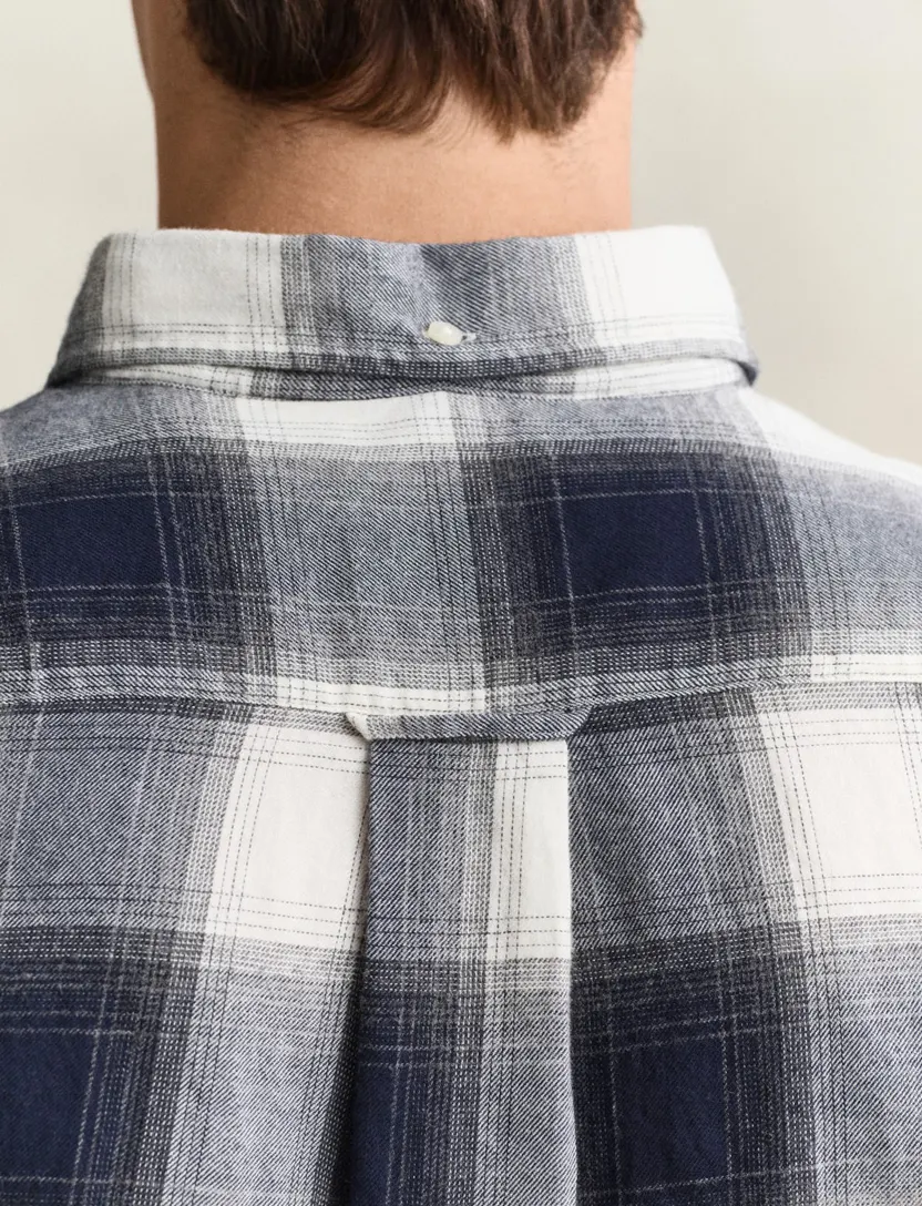 Overhemd Gant Regular Fit navy geruit Windblown flanel