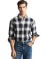 Gant Regular Fit overhemd donkerblauw geruit Windblown flanel