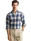Overhemd Gant Regular Fit blauw Windblown flanel geruit
