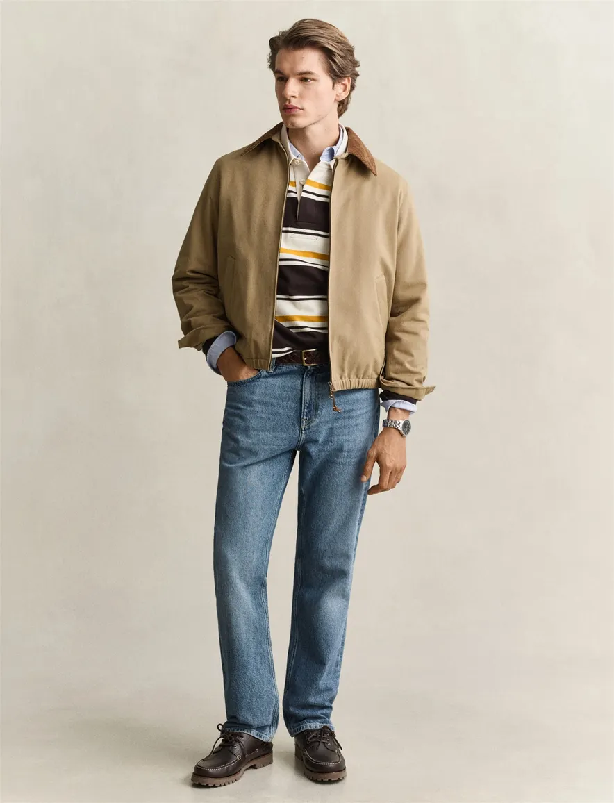 Gant Regular Fit bomberjack camel gevoerd