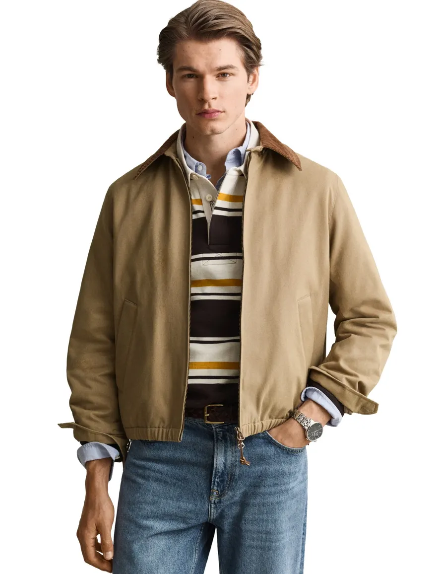 Gant Regular Fit bomberjack camel gevoerd