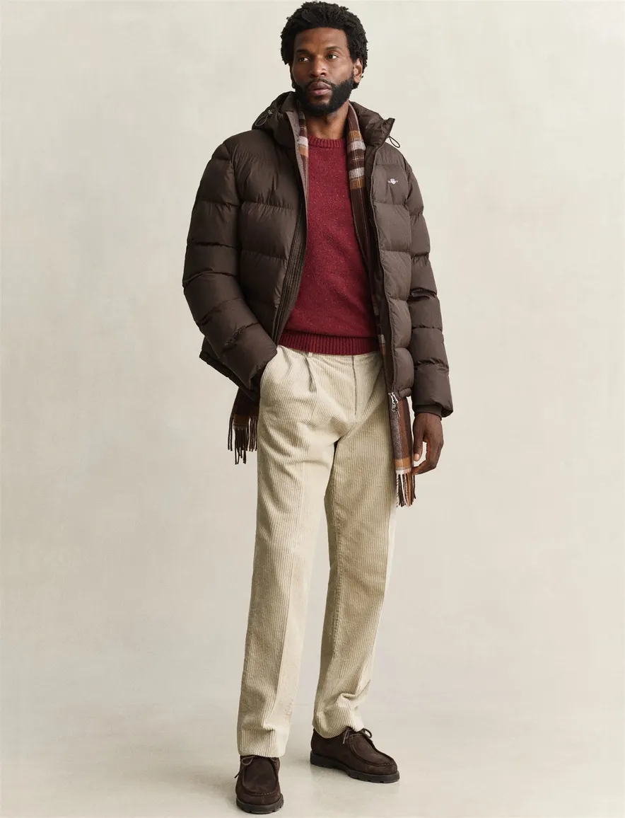 Gant trui ronde hals rood gebreid wol
