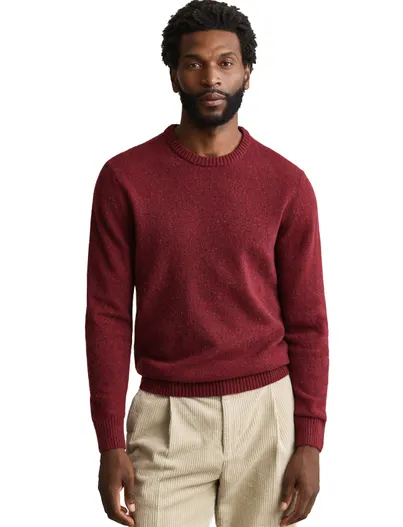 Gant Gant trui ronde hals rood gebreid wol