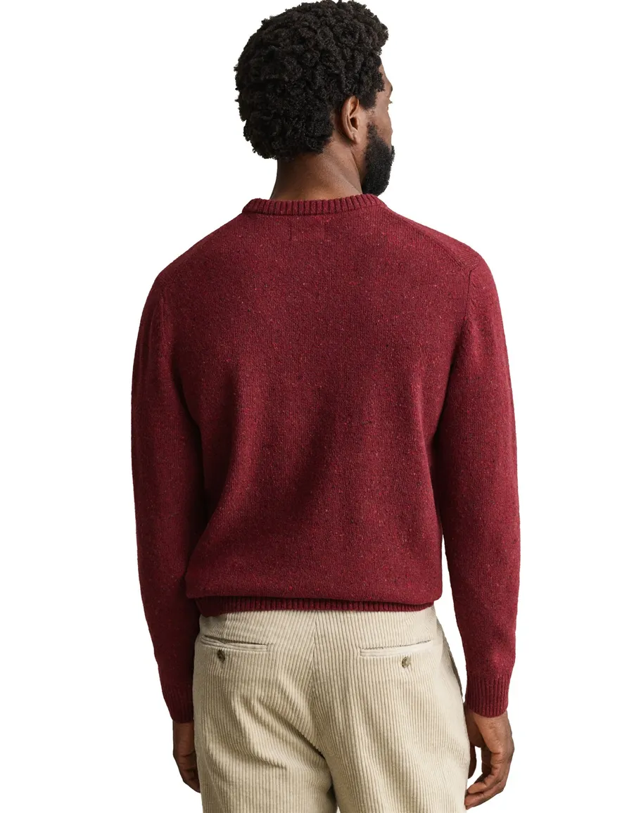 Gant trui ronde hals rood gebreid wol
