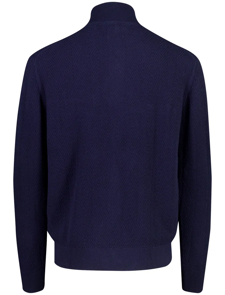 Gant vest donkerblauw gemeleerd gebreid