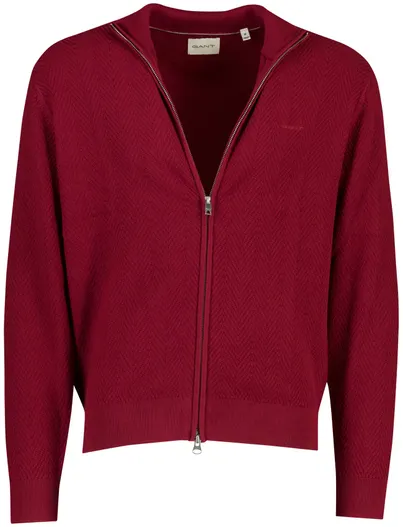 Gant Gant vest bordeaux Herringbone Texture
