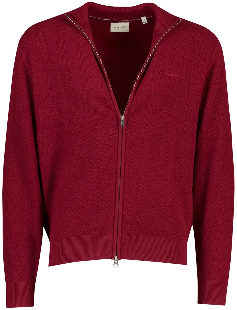 Vest Gant bordeaux Herringbone Texture