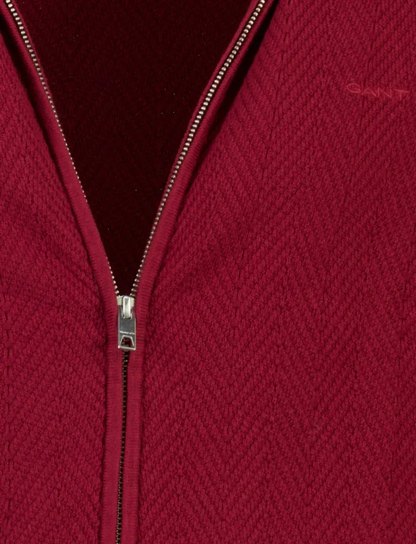 Vest Gant bordeaux Herringbone Texture