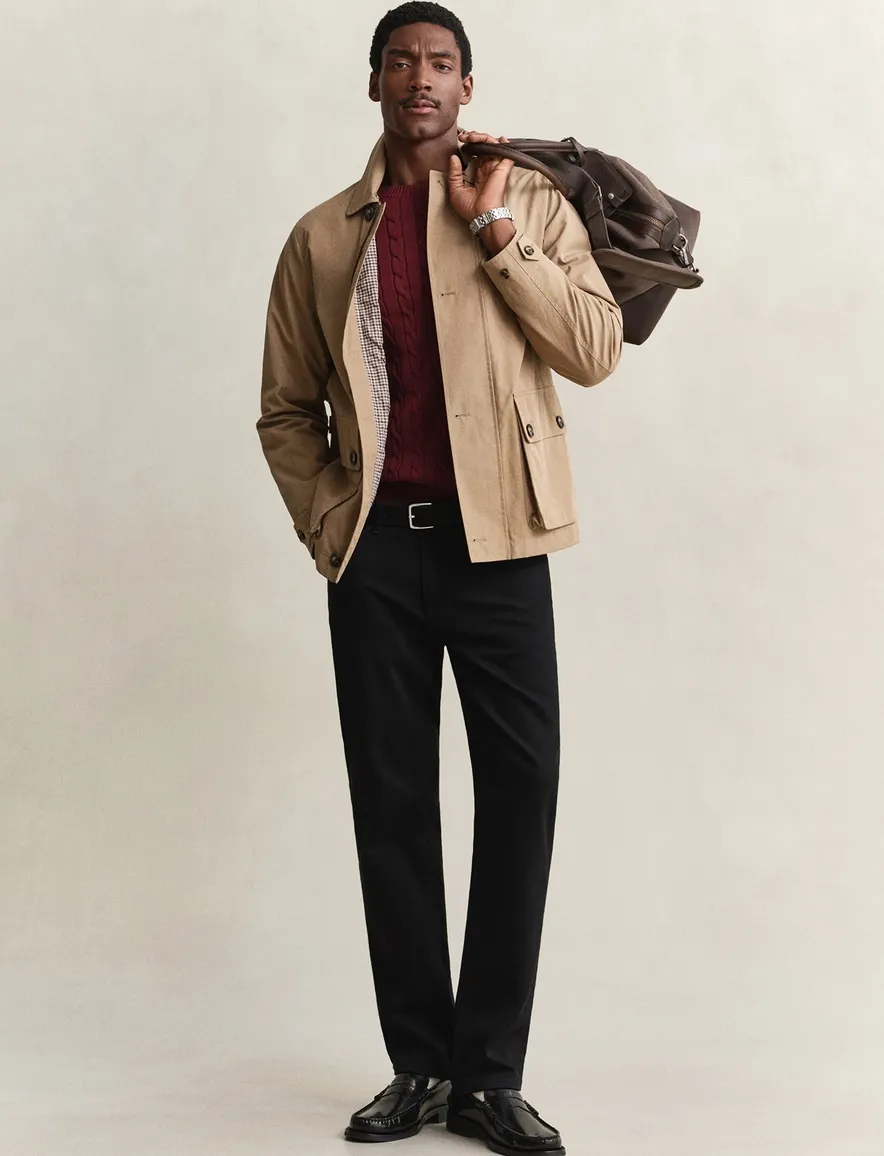 Gant trui v hals bordeaux gebreid