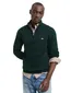 Gant Regular Fit kabeltrui half zip donkergroen