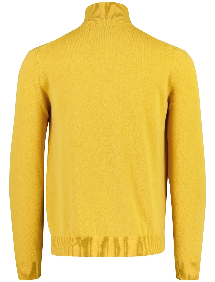 Gele trui Gant half zip lamswol