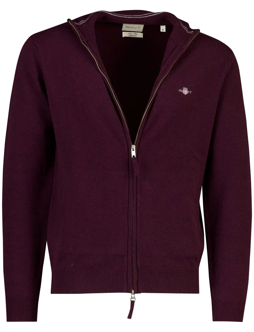 Vest Gant aubergine lamswol hoge hals