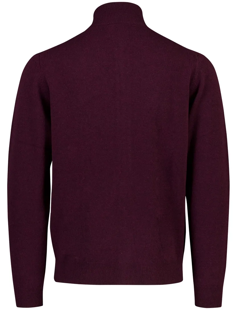 Vest Gant aubergine lamswol hoge hals