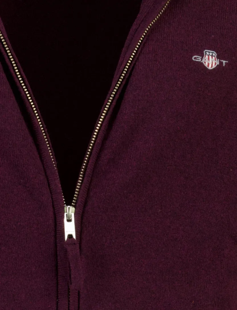 Vest Gant aubergine lamswol hoge hals
