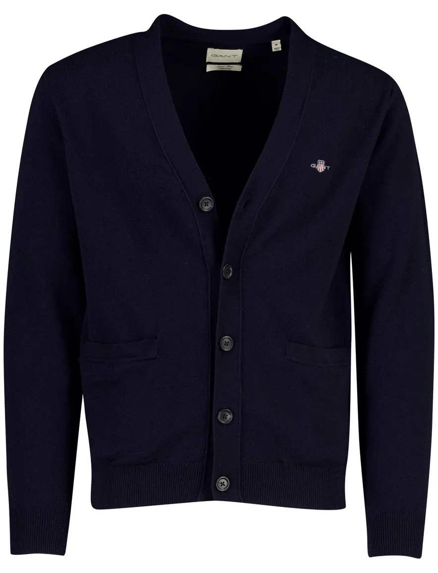 Gant vest donkerblauw gemêleerd