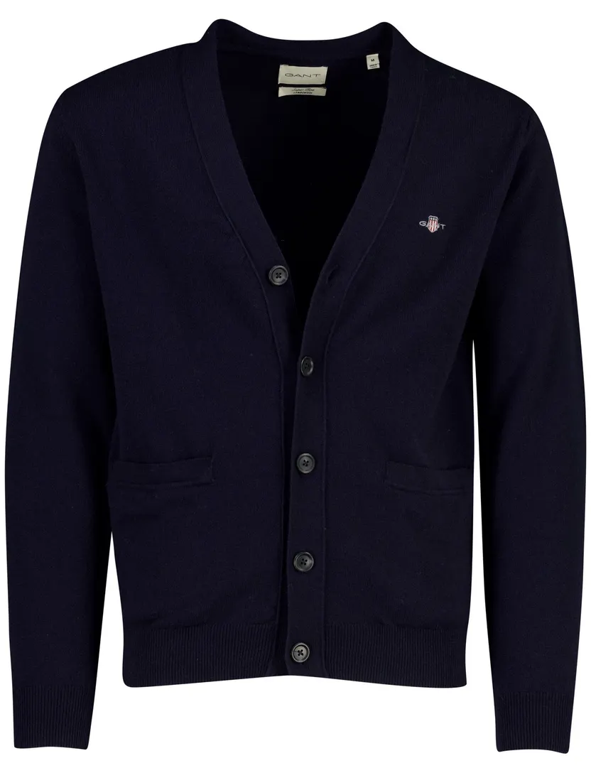 Vest Gant donkerblauw wol