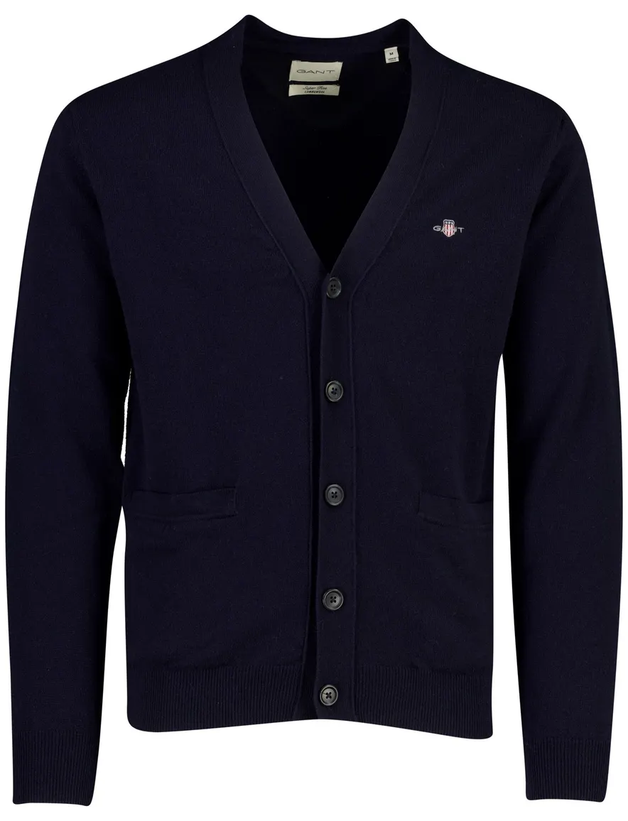 Gant vest donkerblauw gemêleerd
