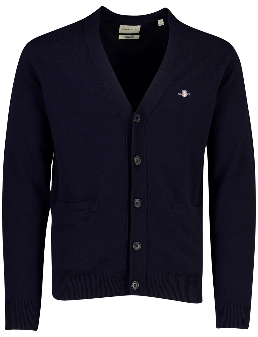 Vest Gant donkerblauw wol