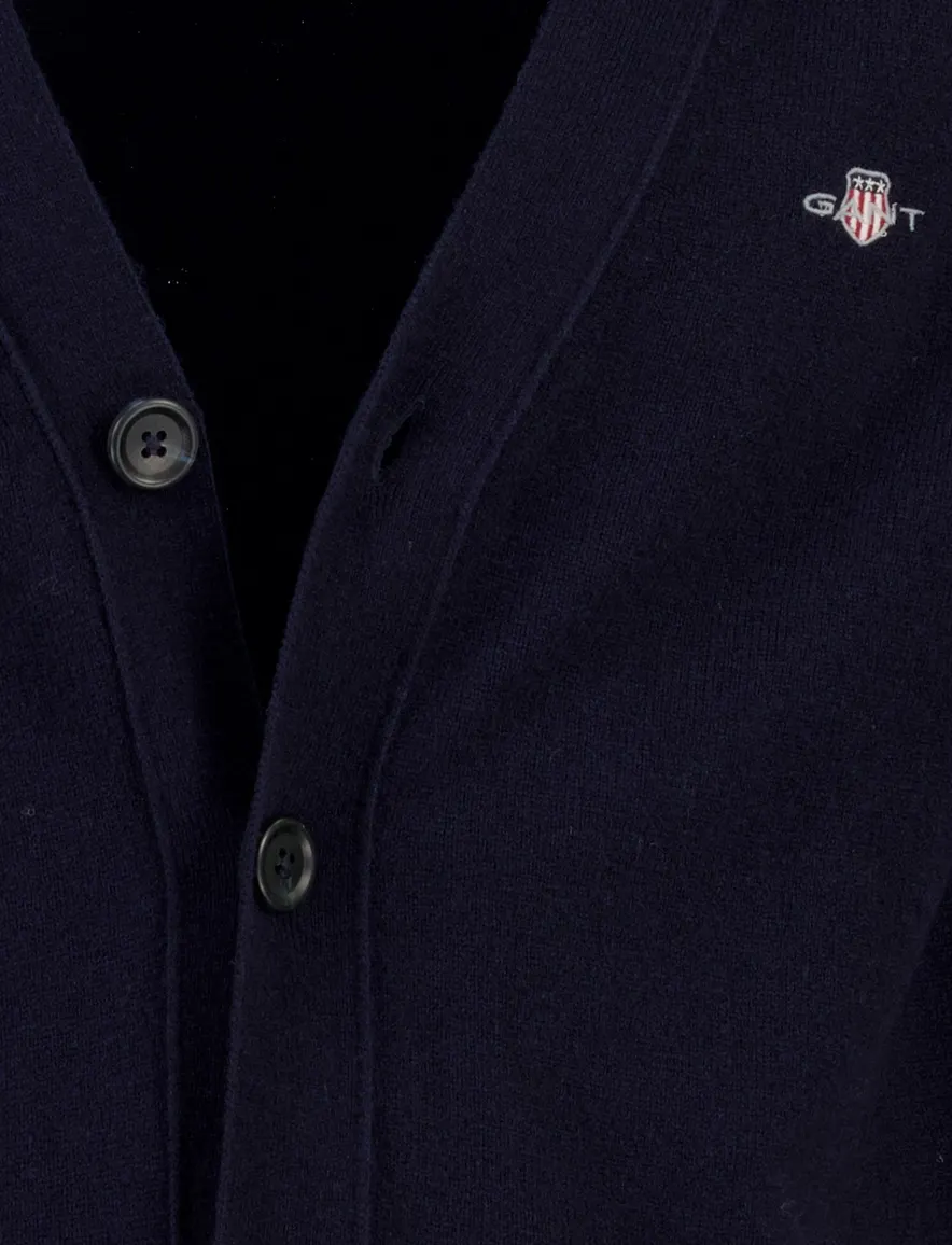 Gant vest donkerblauw gemêleerd