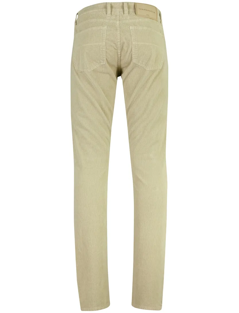 Broek Tramarossa beige rib katoen normale fit