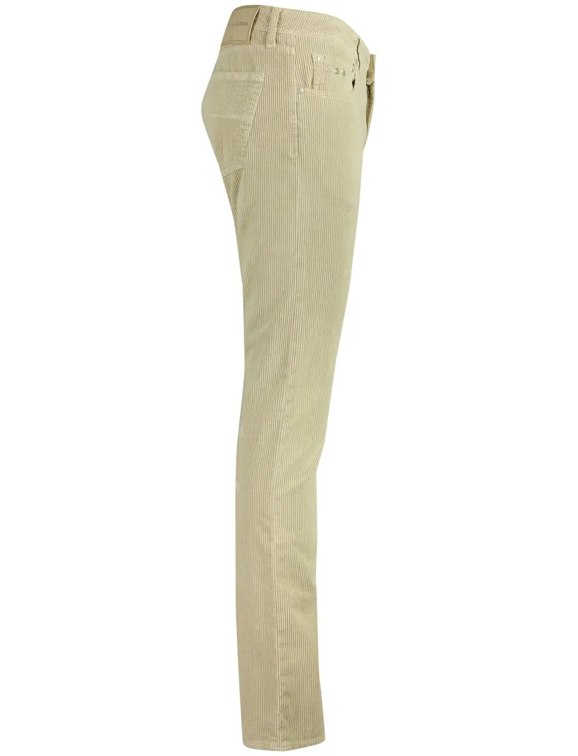 Broek Tramarossa beige rib katoen normale fit