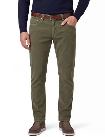 Tramarossa Broeken Tramarossa groen rib normale fit