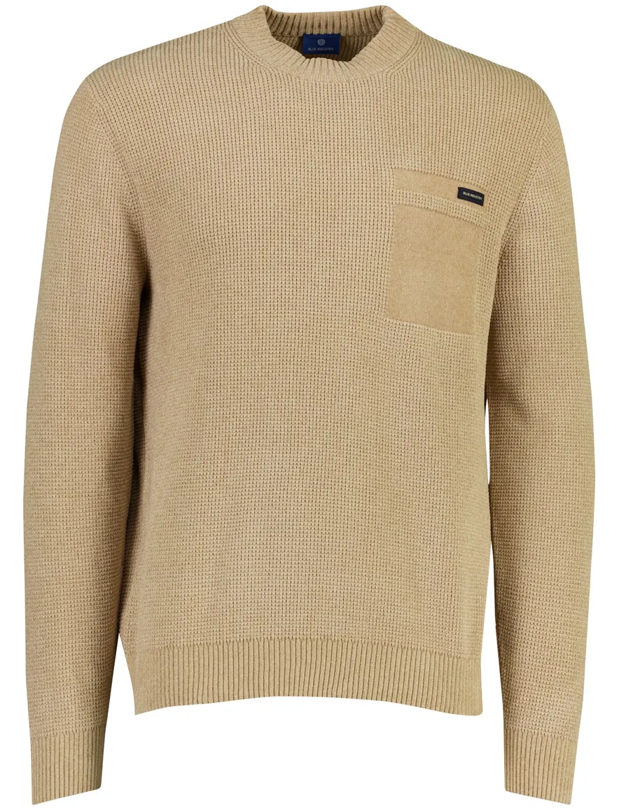 Blue Industry trui camel ronde hals