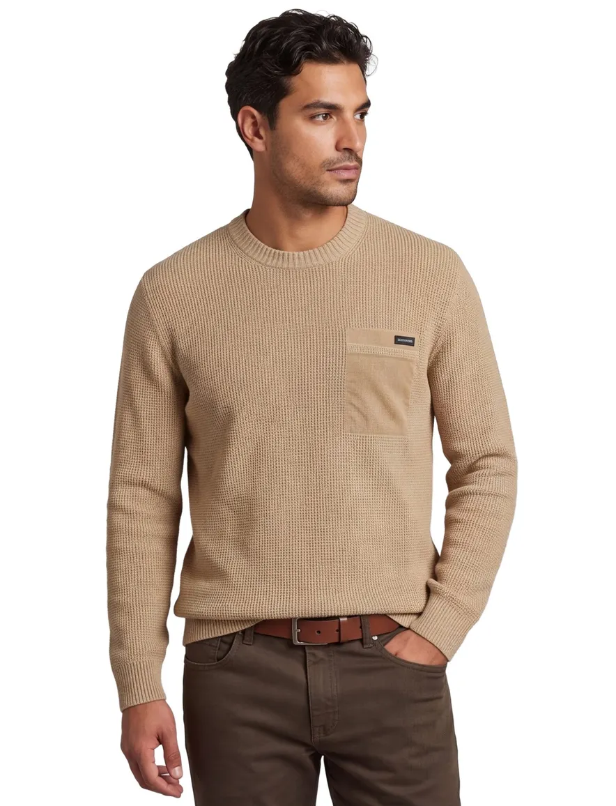 Blue Industry trui camel ronde hals
